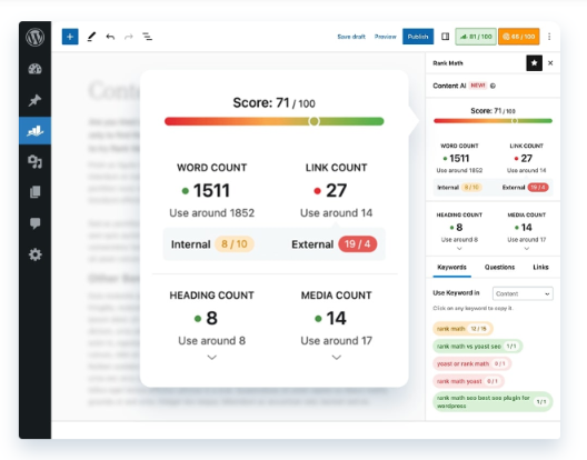 rank math secrets content research for keywords