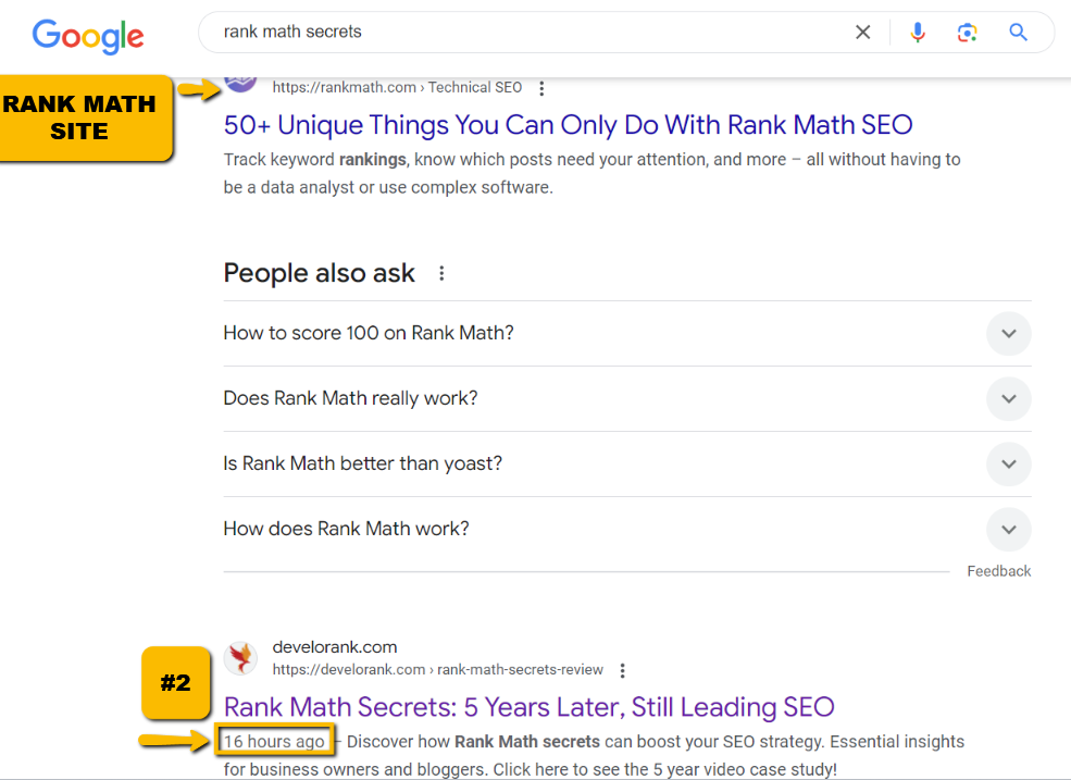 rank math secrets - how to reach googles first page overnight