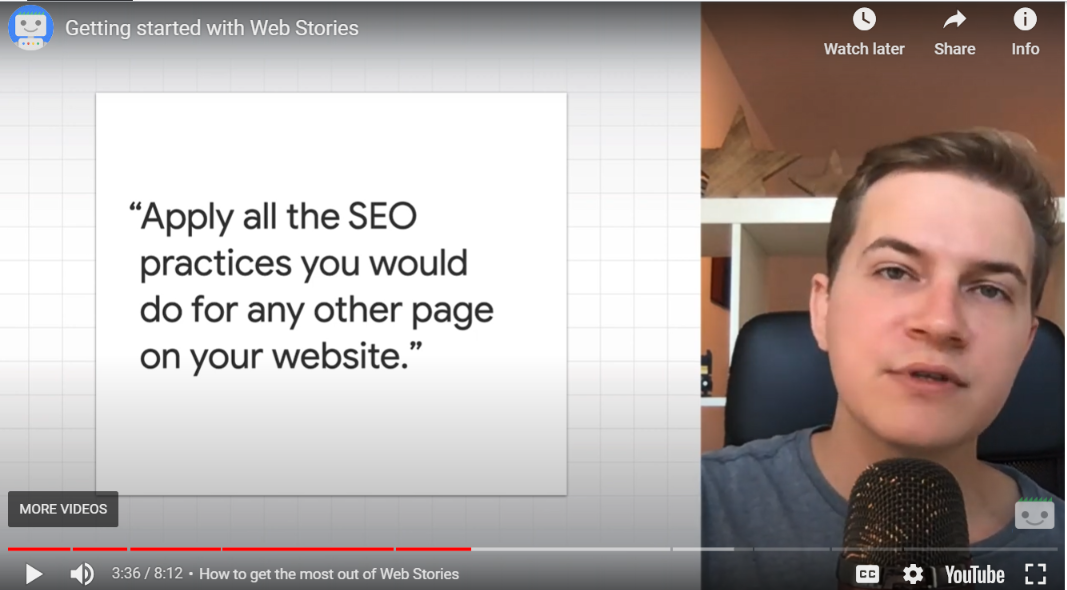 google web story seo from official Google site