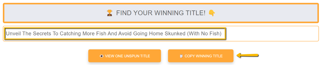 free title generator click to copy the final winning title