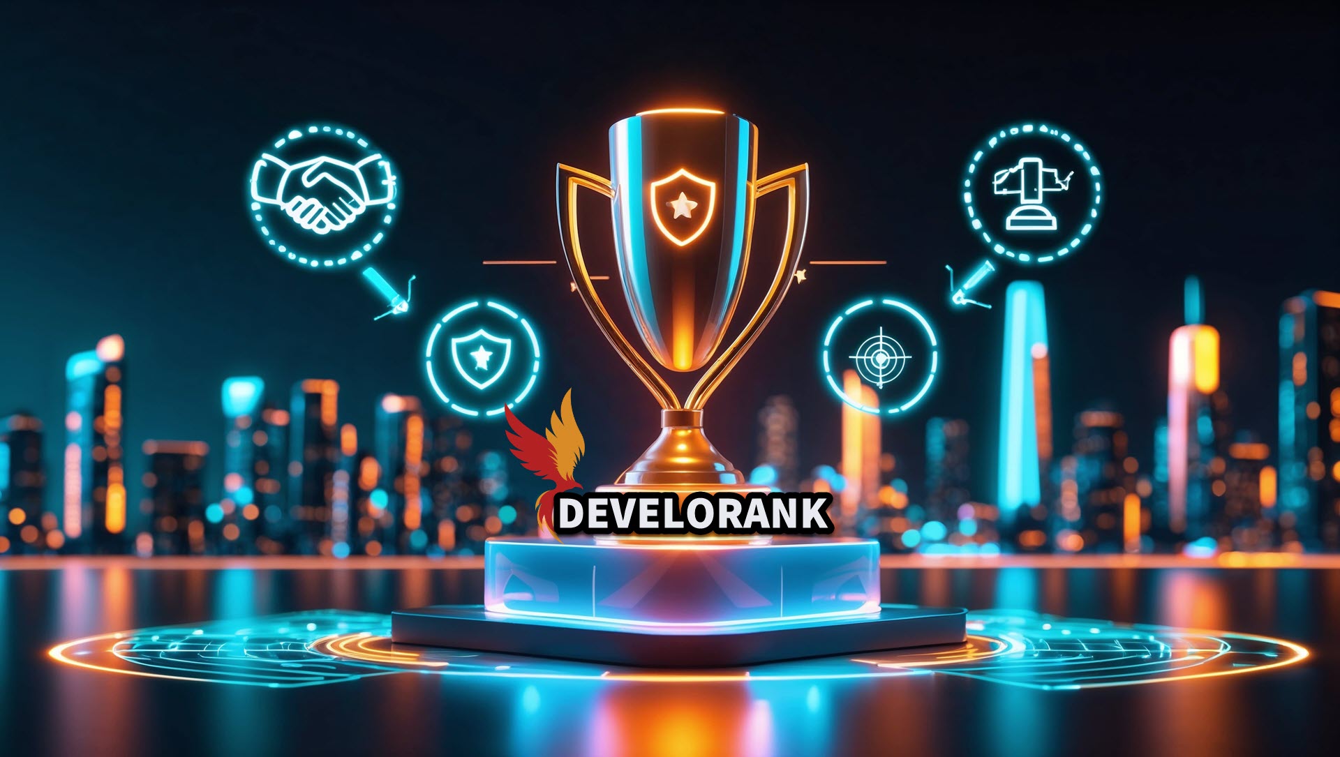 Develorank winning niche SEO strategy with trophy