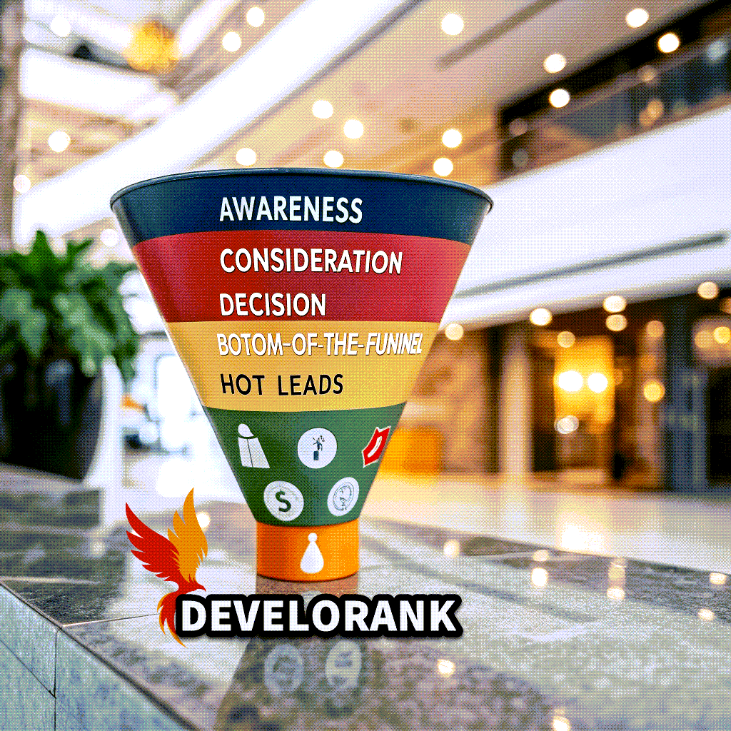 niche seo marketing funnel illustration