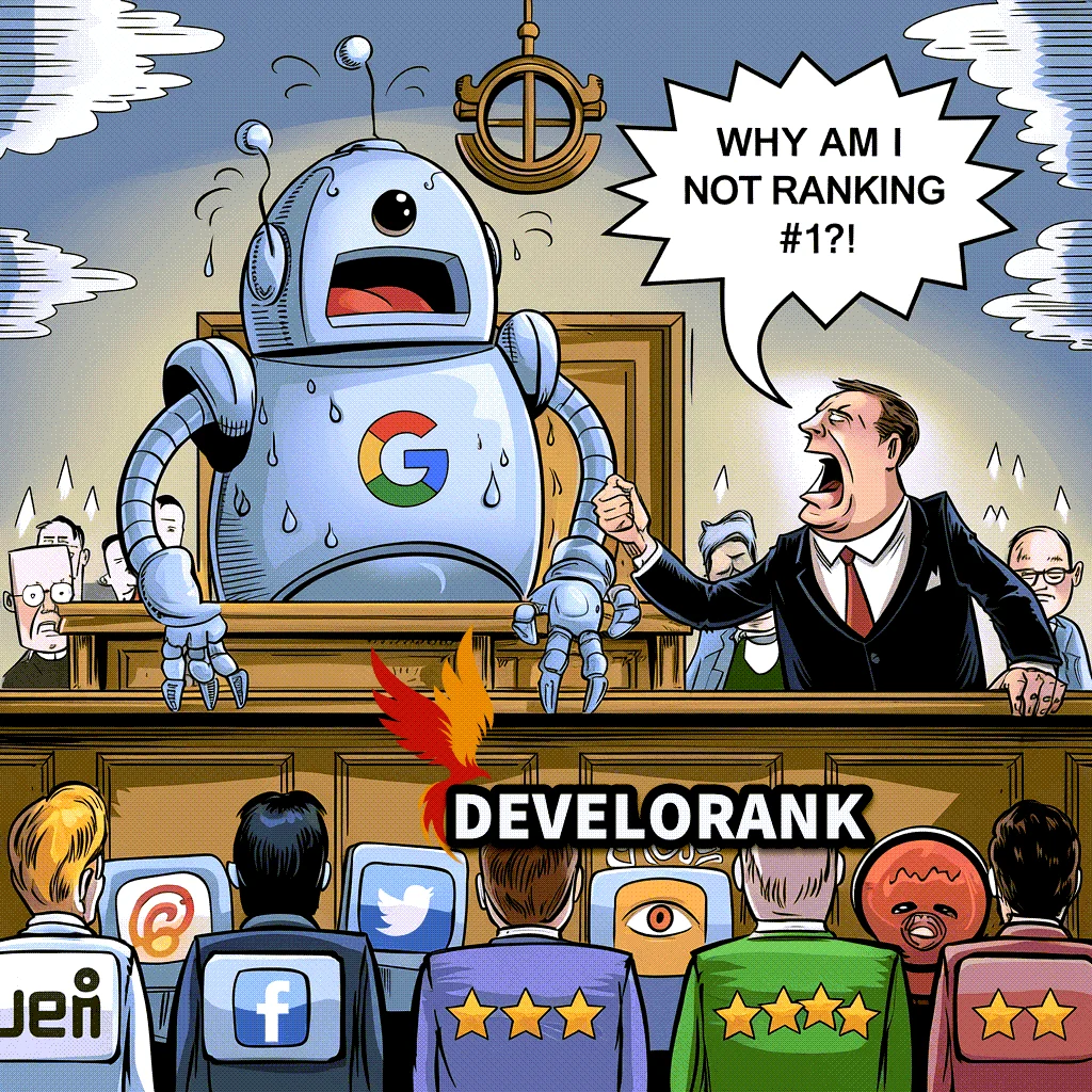 cartoon a cartoon of a robot being attacked by a lawyer