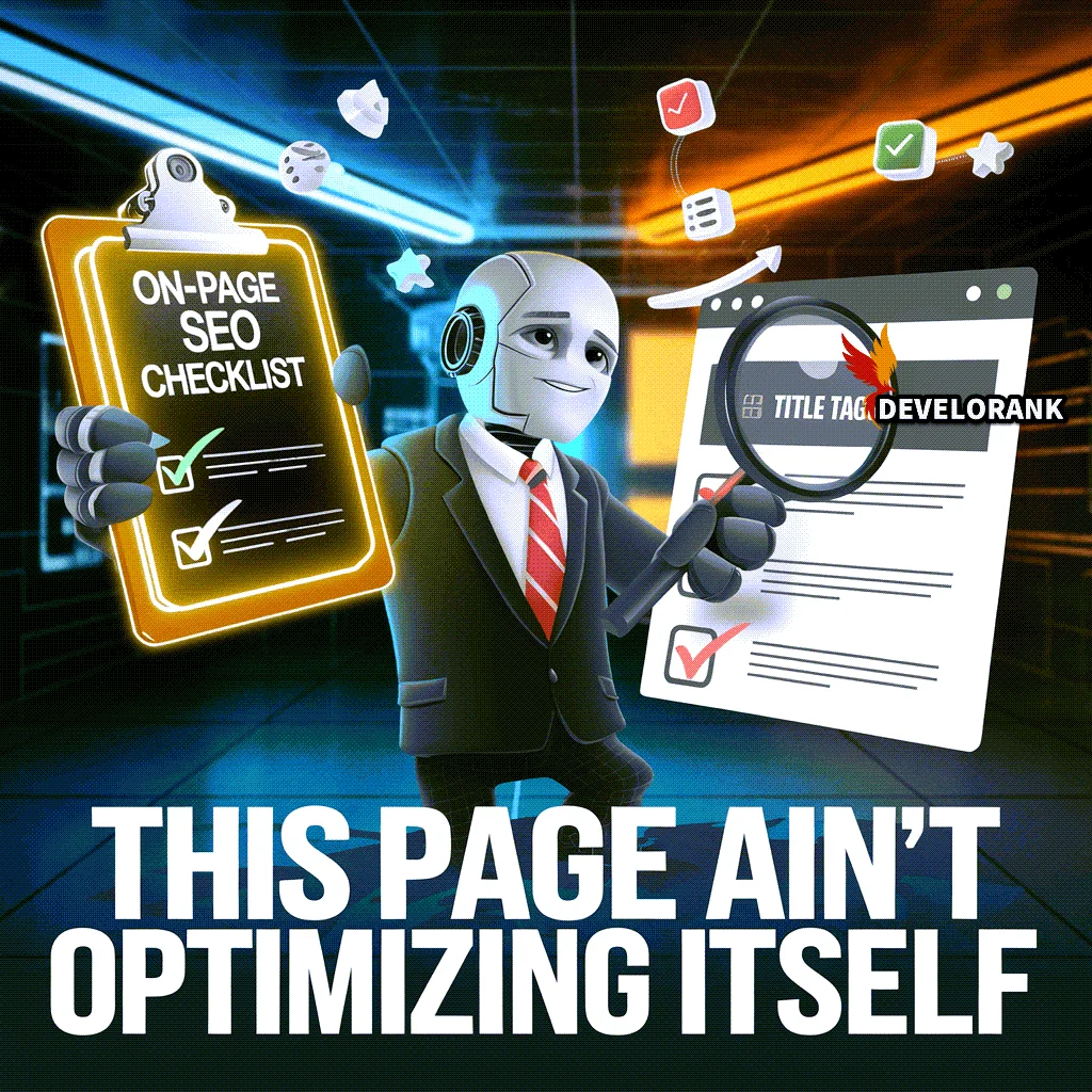 robot holding onpage seo check list
