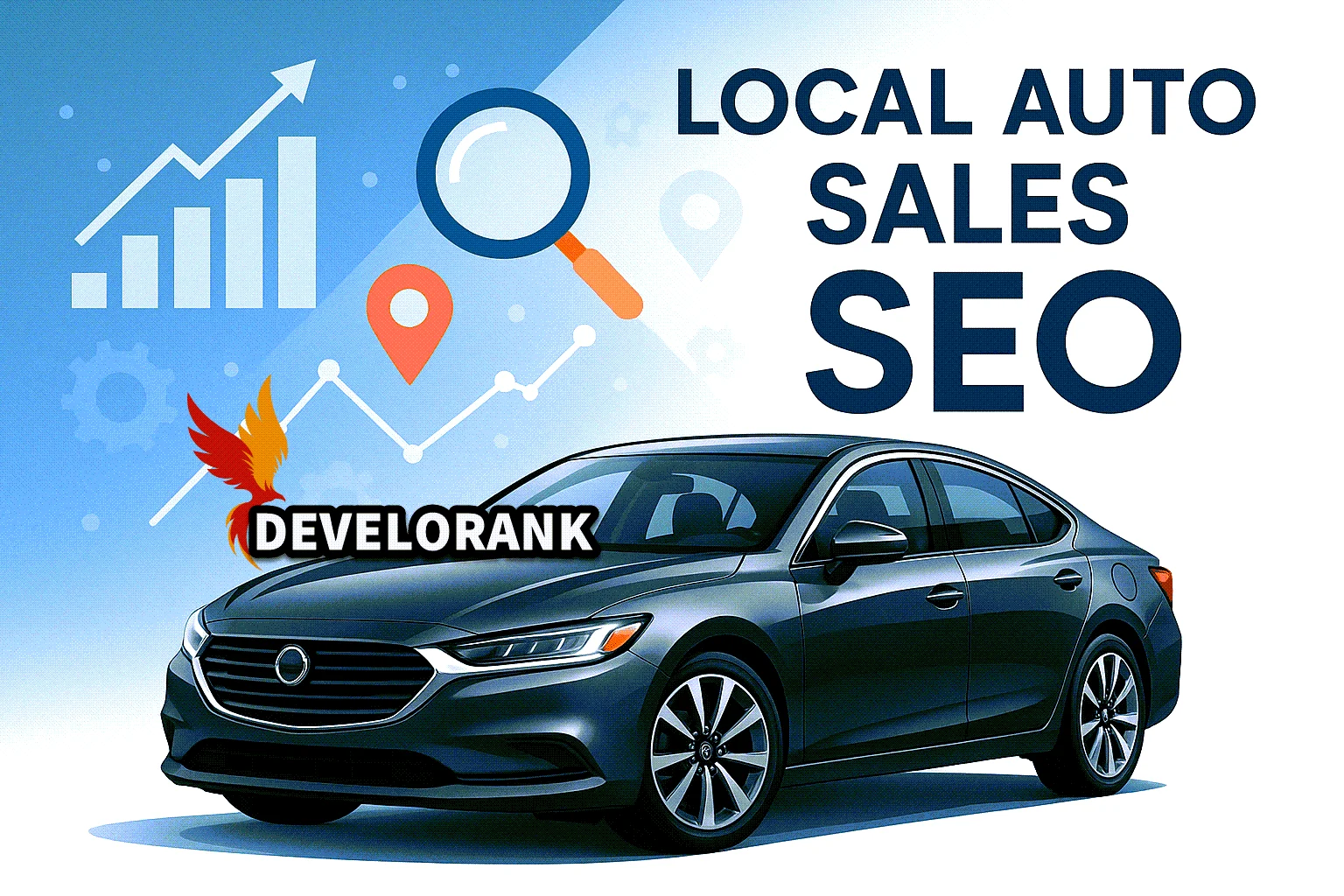 local auto sales SEO with new car for sale and Develorank SEO brand